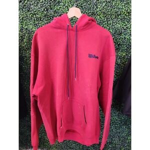 vtg 90s WILSON TENNIS SPORTS Hoodie XL // faded red sportswear athletic vintage